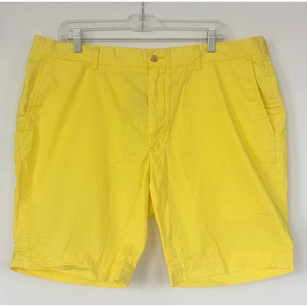Polo Ralph Lauren Mens Yellow Chino Shorts Cotton Twill Classic Fit Size 42